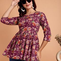 RI AND SU Floral Print Cotton Top-image-2