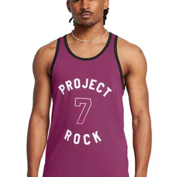 UNDER ARMOUR Project Rock Mesh Printed Sleeveless T-Shirt-image-52