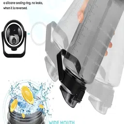 SeaRegal Transparent & Black Typography Printed Water Bottle 2000 ml image 3