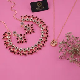 Anouk Rose Gold-Plated American Diamond Jewellery Set-17