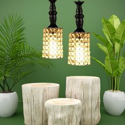 KINIS Black & Gold-Toned Quirky Hanging Light Ceiling Lamp-image-57