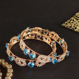 LAVAZZA Set Of 2 AD Studded Kada Bangles-image-89