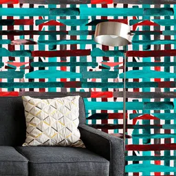 ArtzFolio Printed UV-Resistant Anti-Bacterial Indigo Blue Geometric BauhausPeel & Stick Wallpaper-image-78
