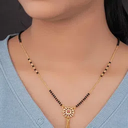 TKRB SALES Gold Plated Artificial Stones Studded And Beaded Mangalsutra-picture-26