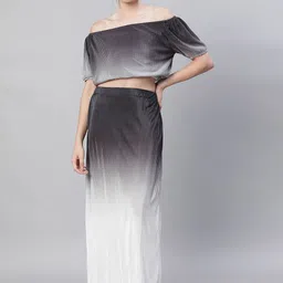Global Republic Colourblocked Short Sleeves Top With Skirt Co-Ords Set-image-16