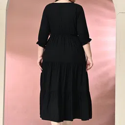PrettyPlus by Desinoor.com Plus Size Fit and Flare Midi Dress image 4