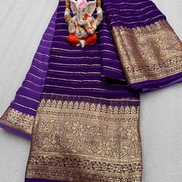 PAYAL CREATION Woven Design Zari Pure Georgette Maheshwari Saree-picture-34