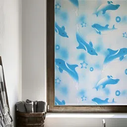 INDIAN ROYALS White & Turquoise Blue Dolphin Printed Self-Adhesive & Durable Window Sticke-image-40