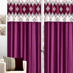 Lunar Days Maroon 2 Pieces Room Darkening Long Door Curtains-picture-15