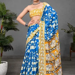 Panzora Ajrak Block Print Saree-30