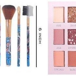 Lenon Set Of 6 Easy Application Eyeshadow Palette & Makeup Brushes image 1
