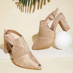 Froh Feet Women Embellished Pointed Toe Block Heel Sandals-24
