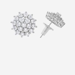 Kushal's Fashion Jewellery Rhodium-Plated Classic Zircon Studded Studs image 2