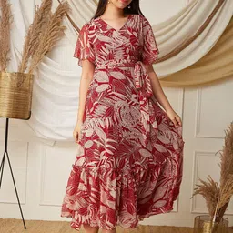 BAESD Floral Print Chiffon Maxi Dress-image-38
