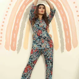 DIVASTRI Printed Shirt With Trouser Co-Ords-image-66