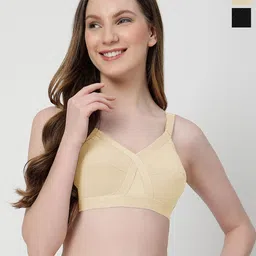 LILY Pack of 2 Solid Non Padded Full Coverage All Day Comfort Cotton Minimizer Bra-9