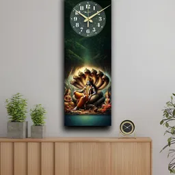 OLIVE TREE Green & Gold-Toned Printed Traditional Wooden Rectangle Analogue Wall Clock-17