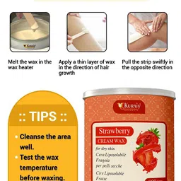 KURAIY Set Of 2 Banana & Strawberry Cream Wax For Dry Skin - 800 g Each image 5