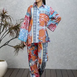 Rhe-Ana Printed Shirt-Collar Shirt With Palazzo Co-Ords-image-64