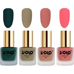 VOLO Set Of 4 Velvet Matte Nail Polish-8 ml Each Shade -12 -37 -38 -41-12