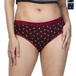 CHIC Pack Of 3 Floral Printed Pure Cotton Basic Briefs-image-81