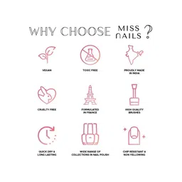 MISS NAILS Set Of 3 Mini Pro Toxin Free Nail Color - 10 ml Each - Shade 88 image 3