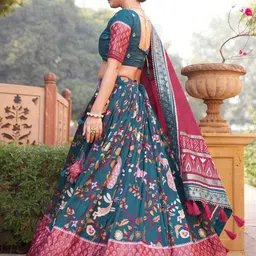 A TO Z CART Printed Ready to Wear Lehenga & Unstitched Blouse With Dupatta image 3