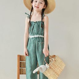LULU & SKY Girls Checked Top with Palazzos-picture-8