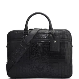 Da Milano Men Textured Leather Laptop Bag-image-30