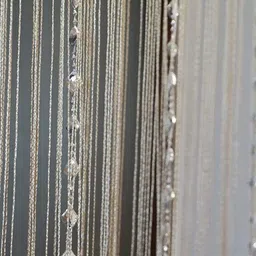 PINDIA Camel Brown & Silver Self Design Sheer Long Door Curtain-image-21