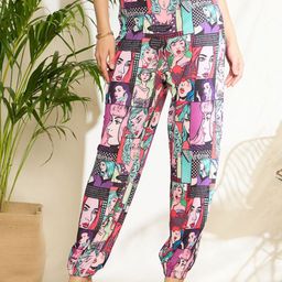 Berrylush Women Floral Printed High-Rise Trousers-image-32
