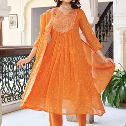 TWINS LADY Women Ethnic Embroidered Ethnic Motifs Kurta With Trousers With Dupatta-picture-58