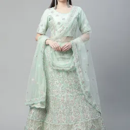 Fusionic Embellished Thread Work Semi-Stitched Lehenga & Blouse With Dupatta-picture-37