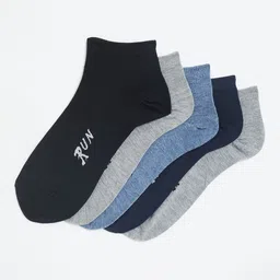 Camey Men Pack Of 5 Assorted Cotton Ankle-Length Socks-picture-29