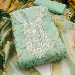 SHADOW & SAINING Printed Sequnnied Semi-Stitched Dress Material-image-16