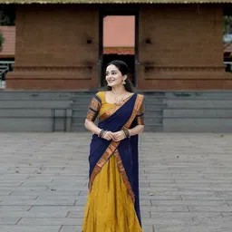 MANMOHITSAREE Woven Design Zari Semi-Stitched Lehenga & Unstitched Blouse With Dupatta-picture-7