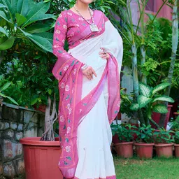 Anouk Kalamkari Printed Woven Design Zari Saree-picture-25