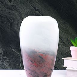 Myntra Elegant Homes White & Brown Marble finish Glass FlowerVases-image-43