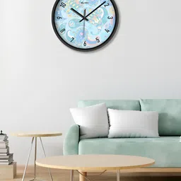 OLIVE TREE Black & Blue Printed Contemporary Wall Clock-20