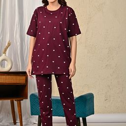 RAYACLOSET Women Printed Night suit-image-3