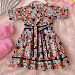Bella Moda Floral Print Fit & Flare Dress-image-78