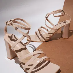 TRYME Block Heel Sandals with Buckles-14