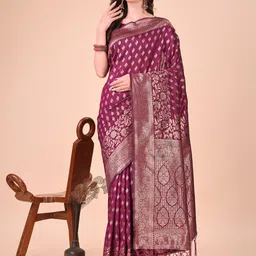 KALINI Women Woven Design Zari Silk Banarasi Saree-39