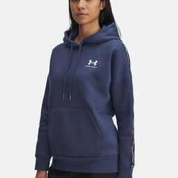 UNDER ARMOUR Brand Logo Embroidered Drop-Sleeves Hooded Loose Fleece Taped Sweatshirt-picture-21