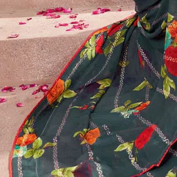 Anouk Rustic Floral Poly Georgette Saree image 3