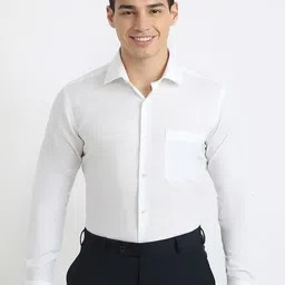 Raymond Men Solid Spread Collar Cotton Formal Shirt-image-12