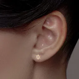 C KRISHNIAH CHETTY JEWELLERS PVT LTD Women 22Kt Gold Stone Studded Stud Earrings - 4.3 g-picture-0