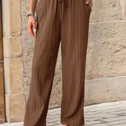 HERE&NOW Women Mid-Rise Striped Trousers-picture-20