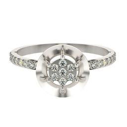 VALANOVA White Gold Plated Sterling Silver Certified 0.28 Ct Lab Grown Diamond Ring-image-78