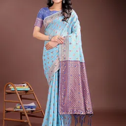 KALINI Women Woven Design Zari Weaving Saree-picture-1